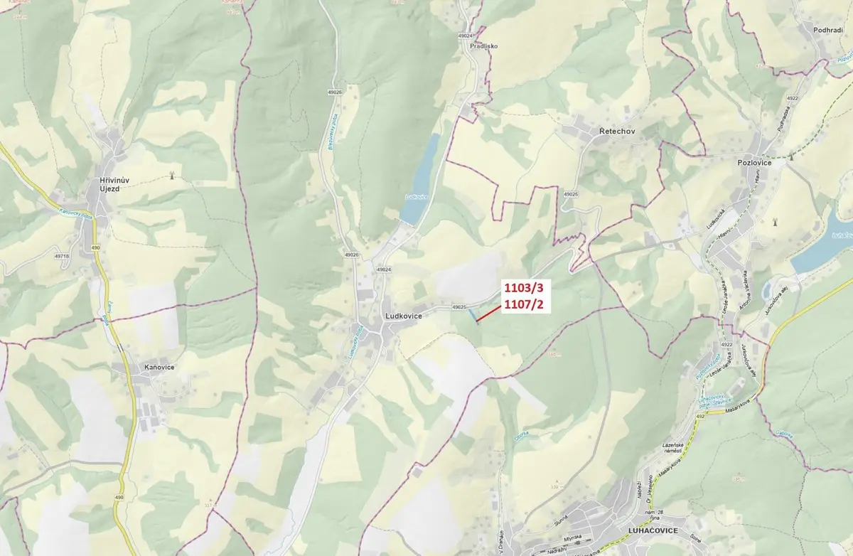 Prodej pozemku 3392 m², Ludkovice