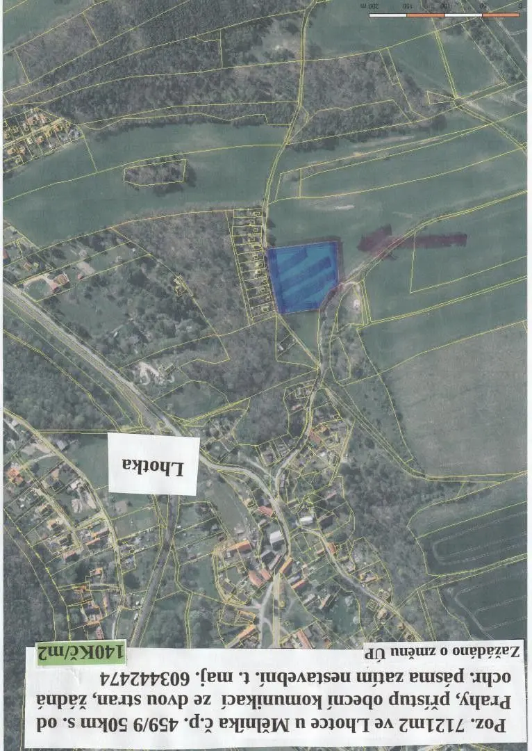 Prodej pozemku 7121 m², Lhotka u Mělníka · Lhotka