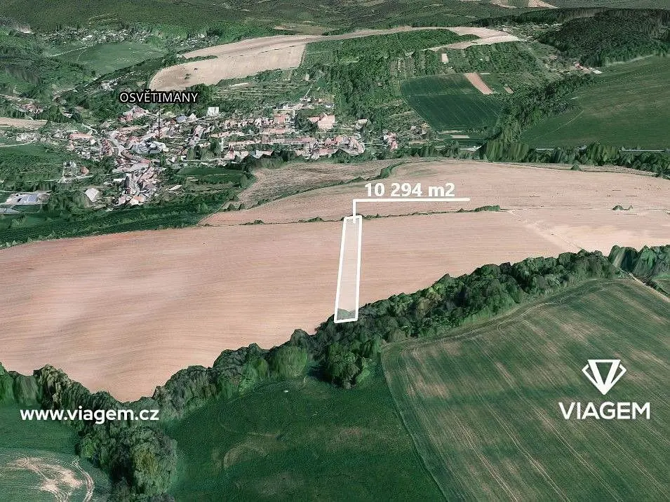 Prodej pozemku 3431 m², Osvětimany