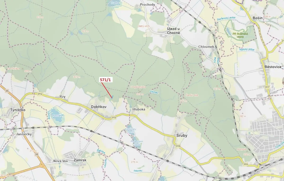 Prodej pozemku 2332 m², Dobříkov