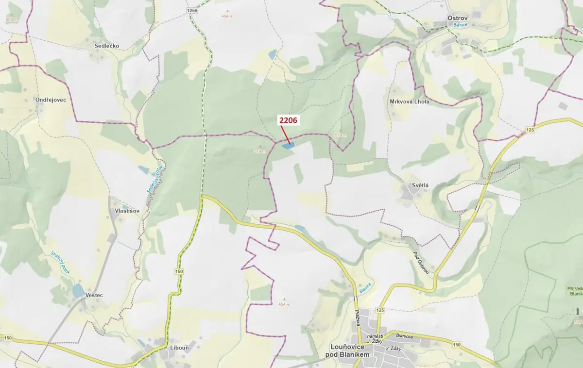 Prodej pozemku 4560 m², Louňovice pod Blaníkem