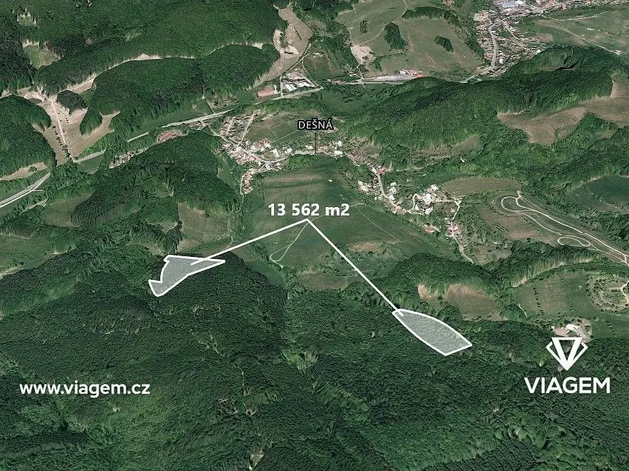 Prodej pozemku 1279 m², Dešná u Zlína · Dešná