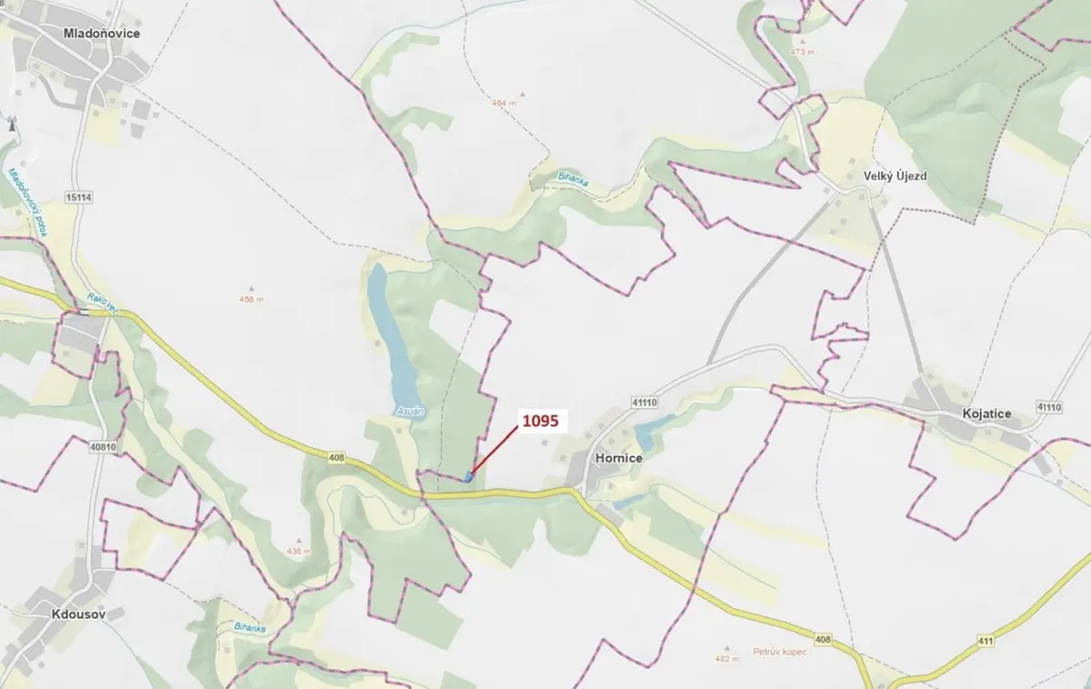 Prodej pozemku 1427 m², Mladoňovice na Moravě · Mladoňovice