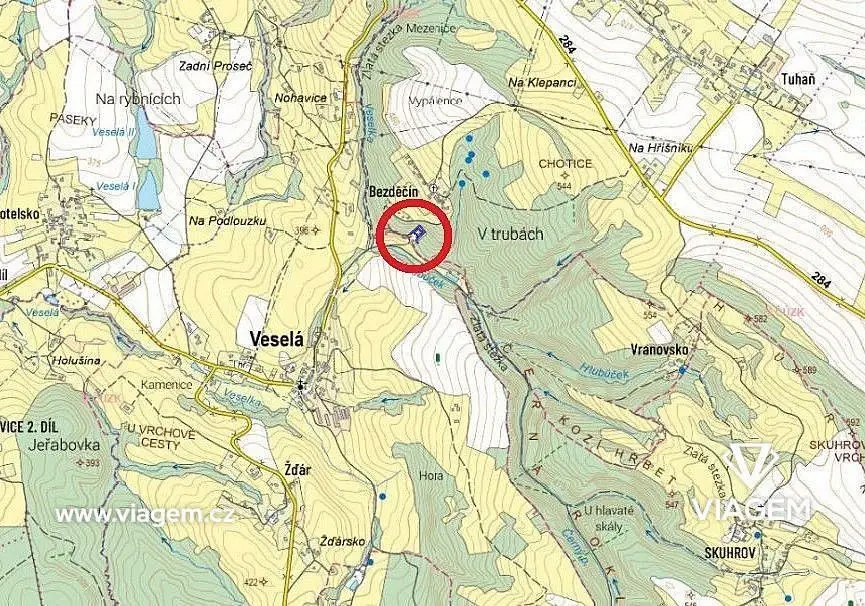 Prodej pozemku 1136 m², Tuhaň u Stružince · Stružinec