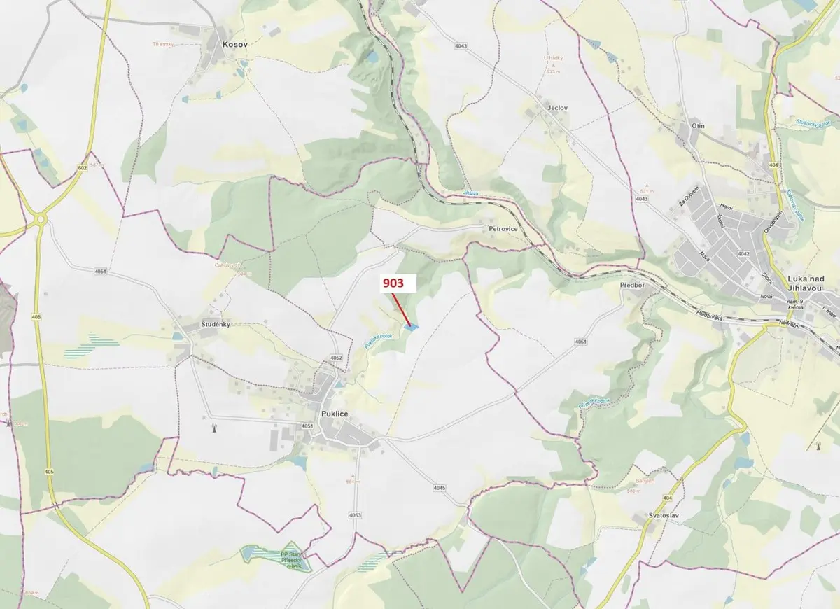 Prodej pozemku 4900 m², Puklice
