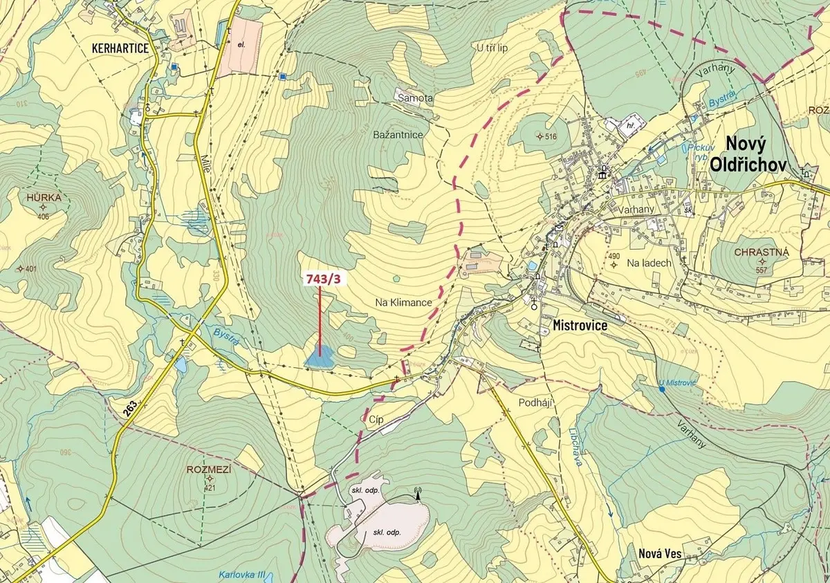 Prodej pozemku 12778 m², Nový Oldřichov · okres Česká Lípa Liberecký kraj