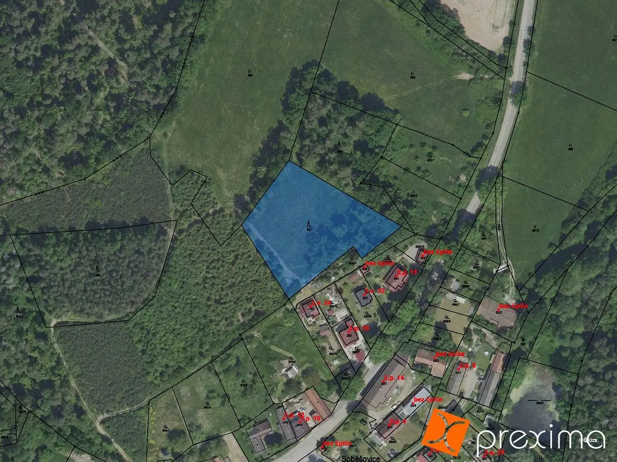 Prodej pozemku 3441 m², Chrášťany u Benešova · Chrášťany