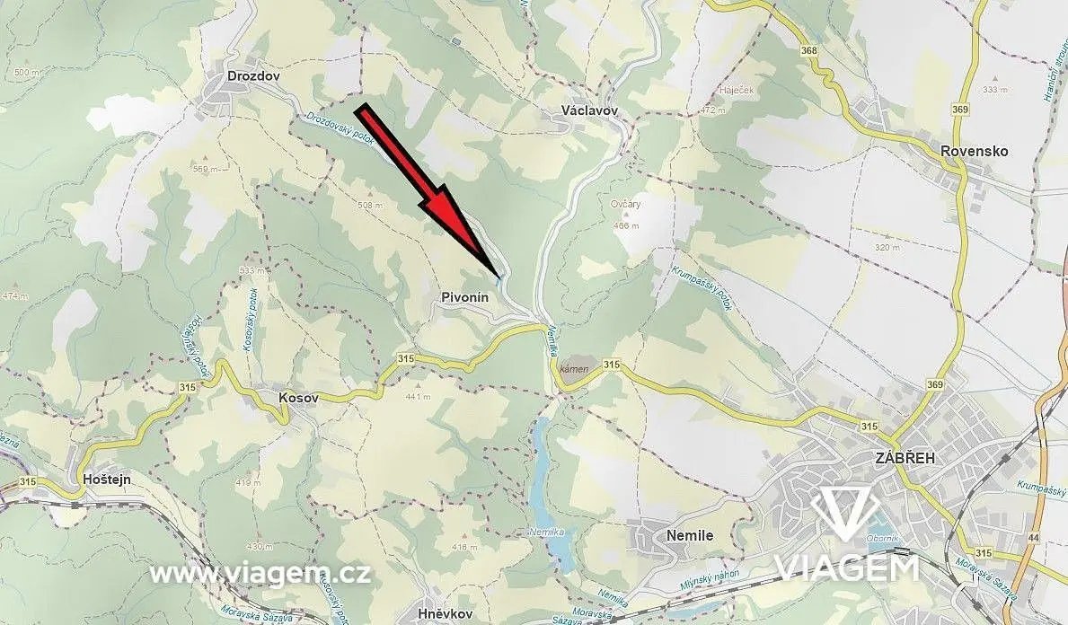 Prodej pozemku 1963 m², Pivonín · Zábřeh