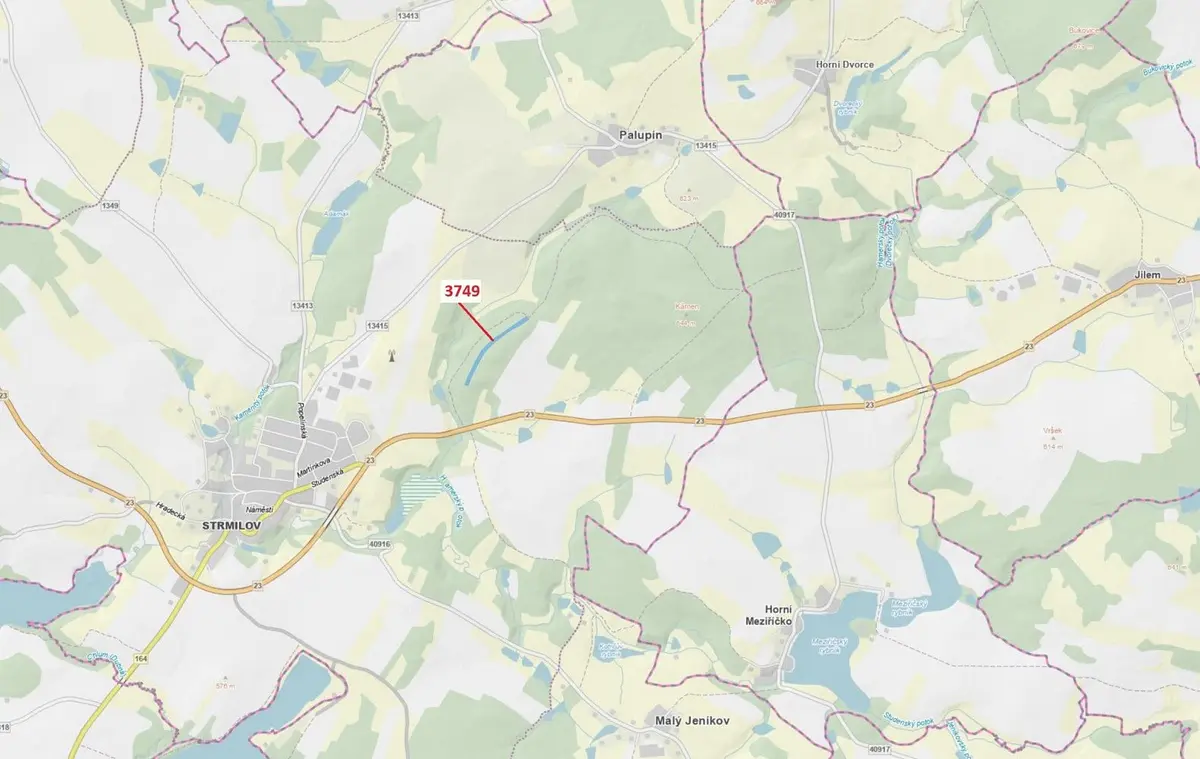 Prodej pozemku 9999 m², Strmilov