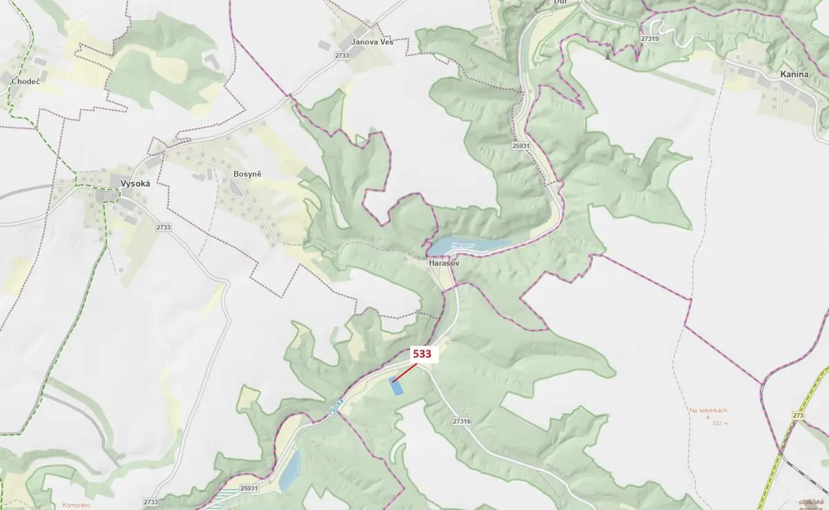 Prodej pozemku 6701 m², Nebužely