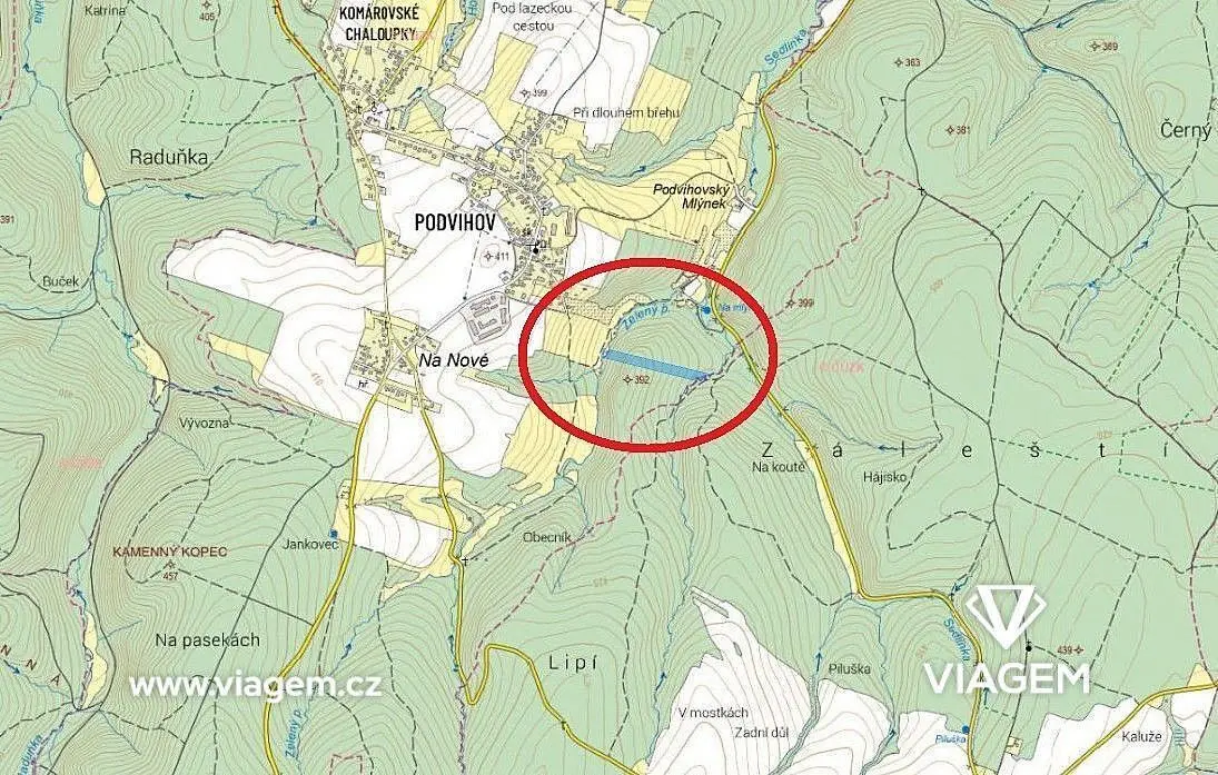 Prodej pozemku 15606 m², Podvihov · Opava
