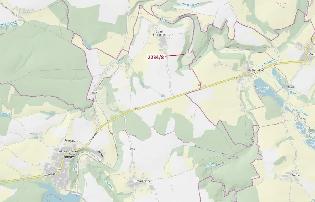 Prodej pozemku 682 m², Dolní Stropnice · Římov
