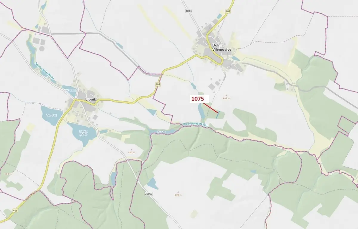 Prodej pozemku 1134 m², Dolní Vilémovice