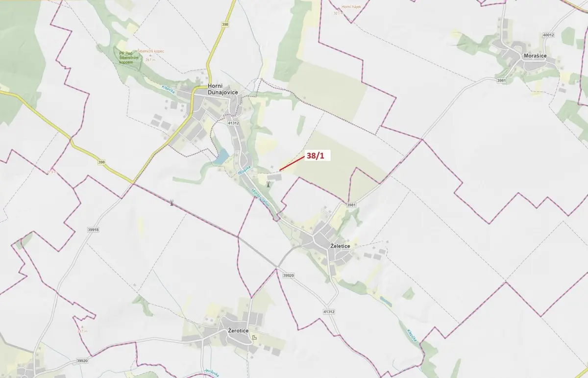 Prodej pozemku 245 m², Domčice · Horní Dunajovice
