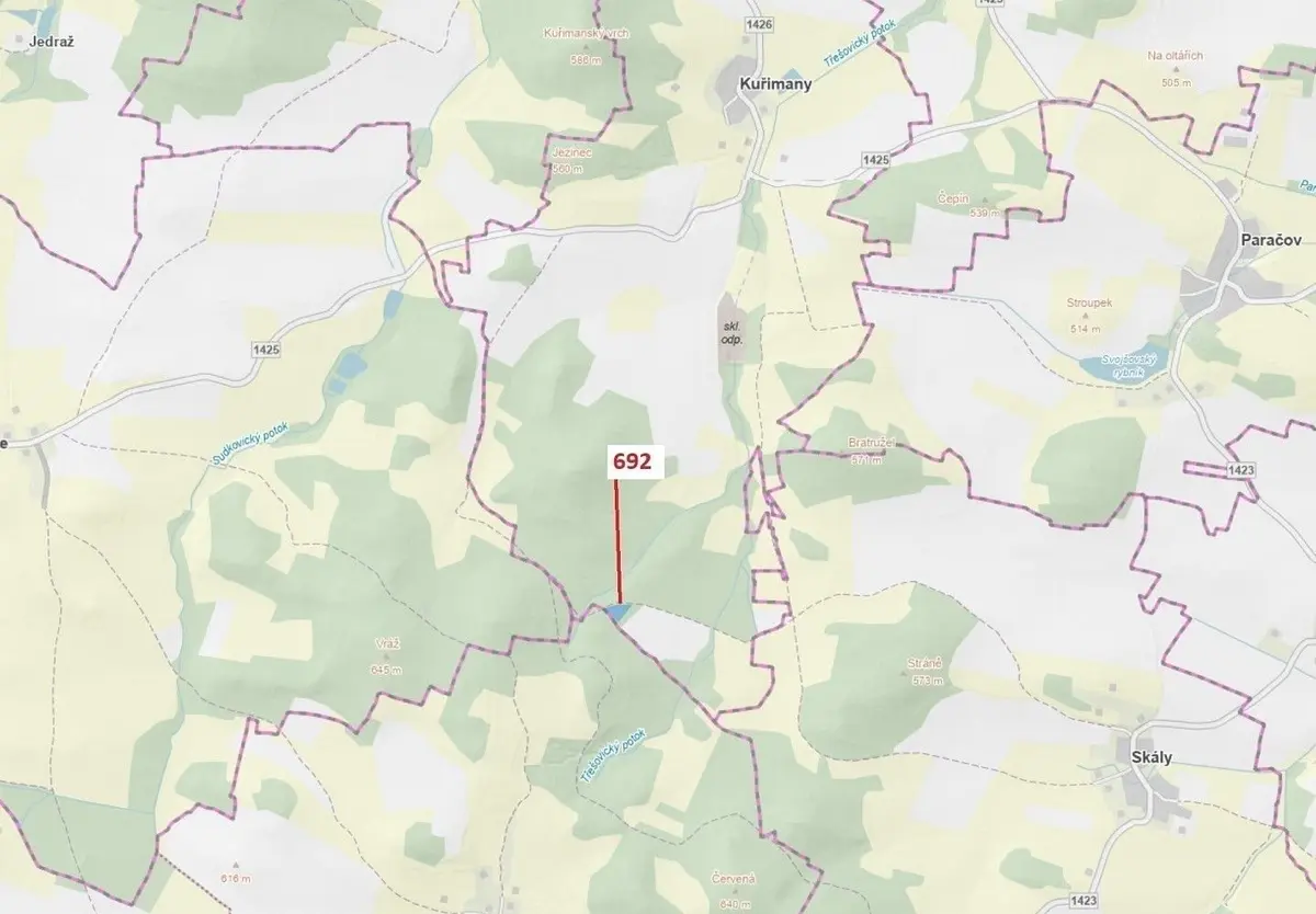 Prodej pozemku 2947 m², Kuřimany