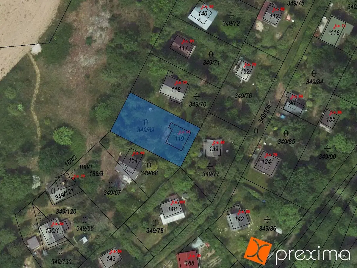 Prodej pozemku 405 m², Lhotka u Terešova · Ostrovec-Lhotka