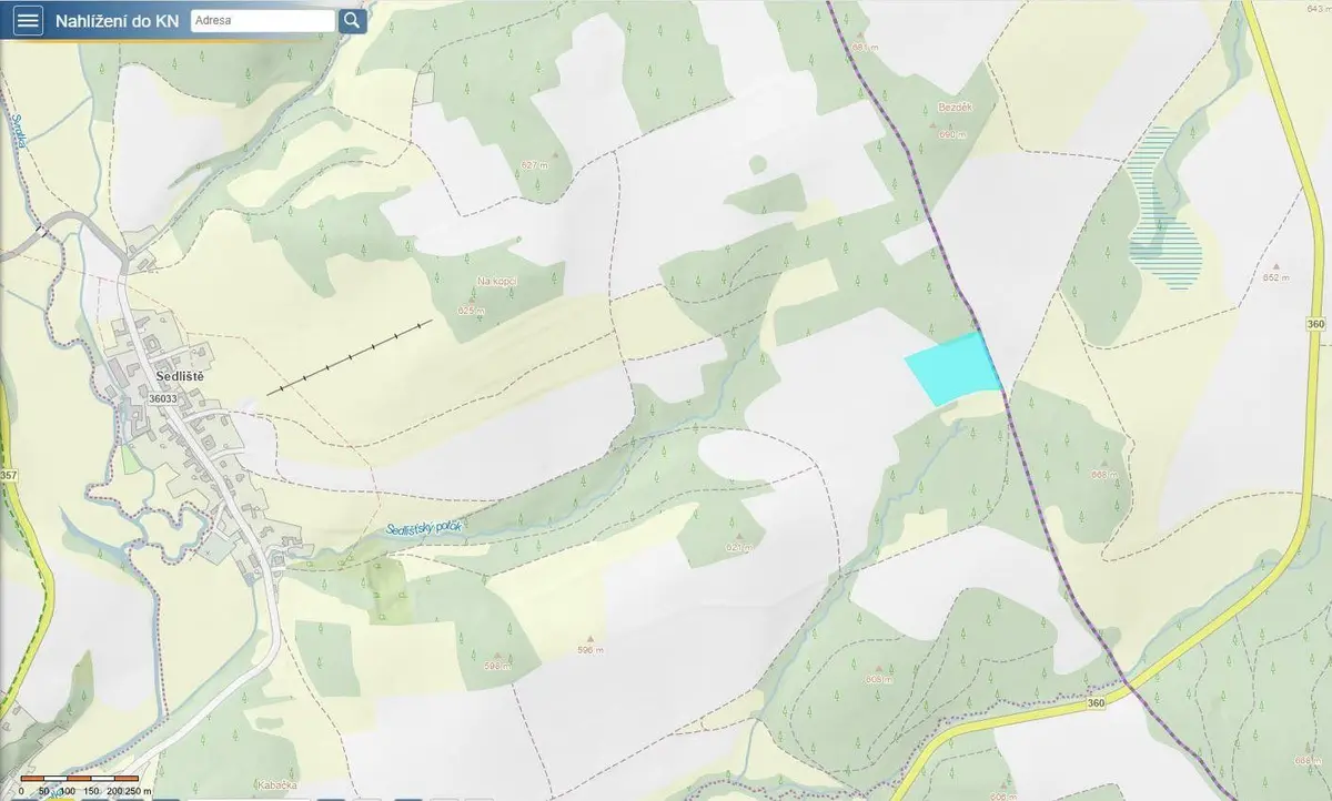 Prodej pozemku 18853 m², Sedliště u Jimramova · Jimramov