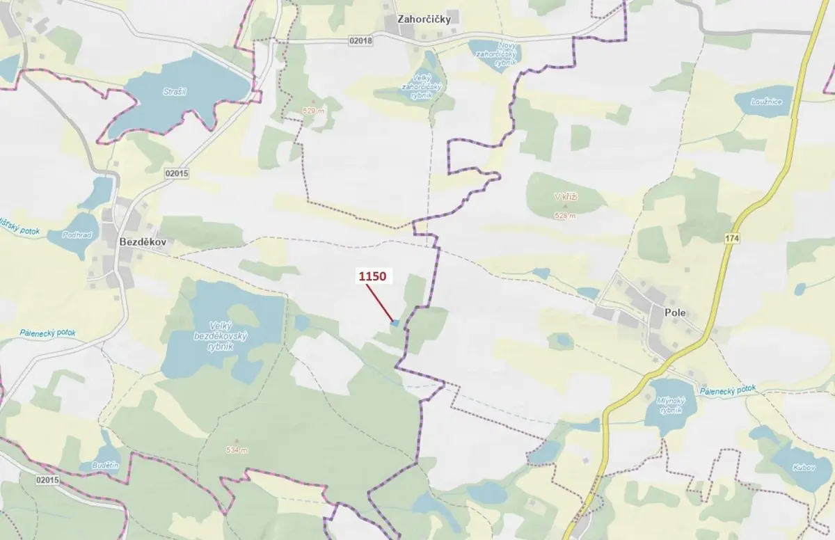 Prodej pozemku 1116 m², Kadov · okres Strakonice Jihočeský kraj