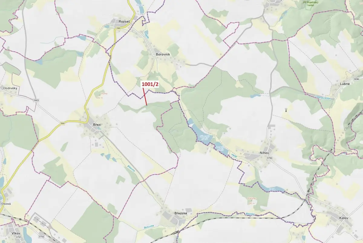 Prodej pozemku 150 m², Borovník · okres Brno-venkov Jihomoravský kraj