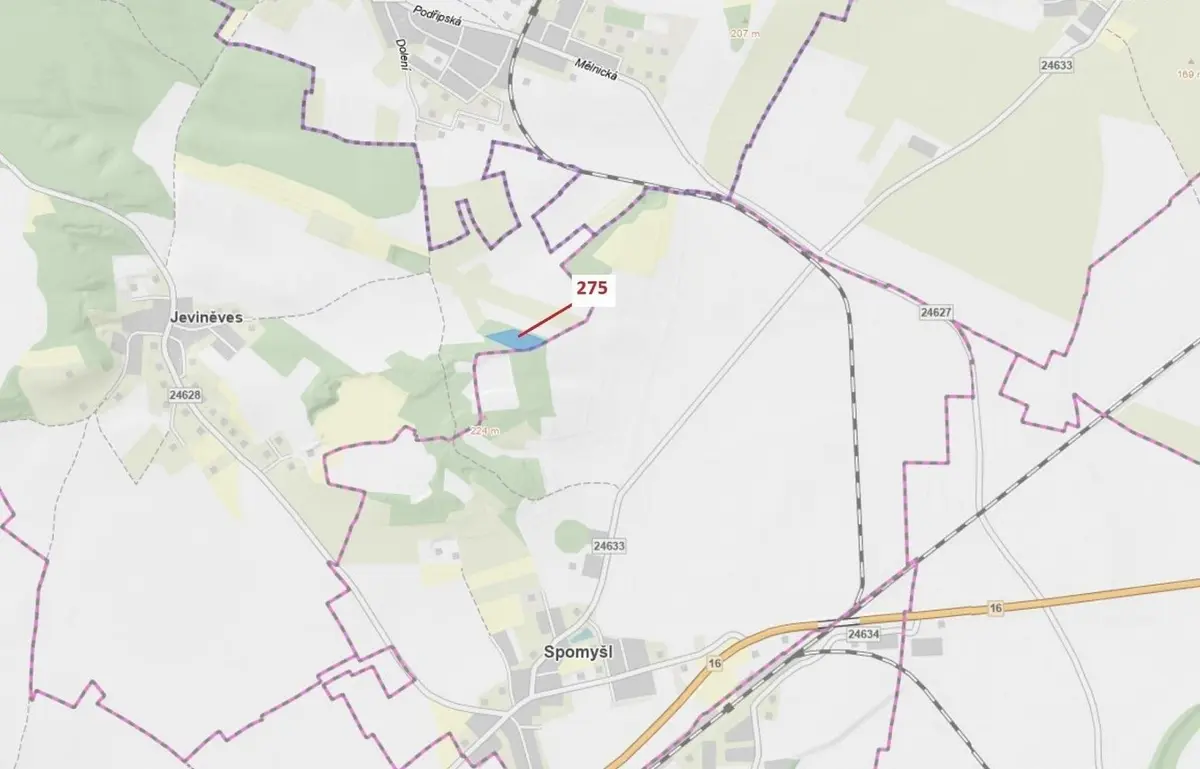 Prodej pozemku 10319 m², Jeviněves