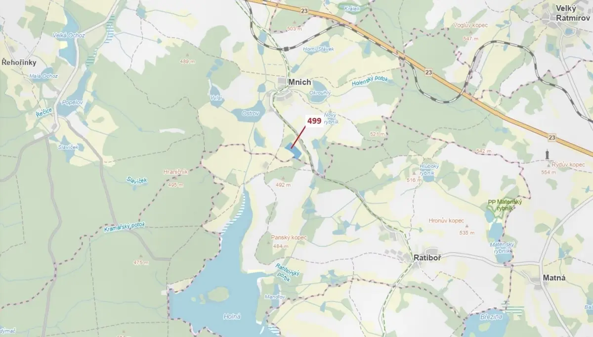 Prodej pozemku 25097 m², Mnich u Kardašovy Řečice · Kardašova Řečice