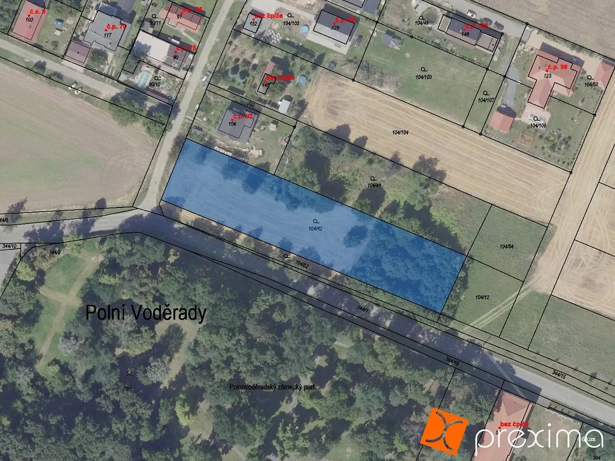 Prodej pozemku 145 m², Polní Voděrady