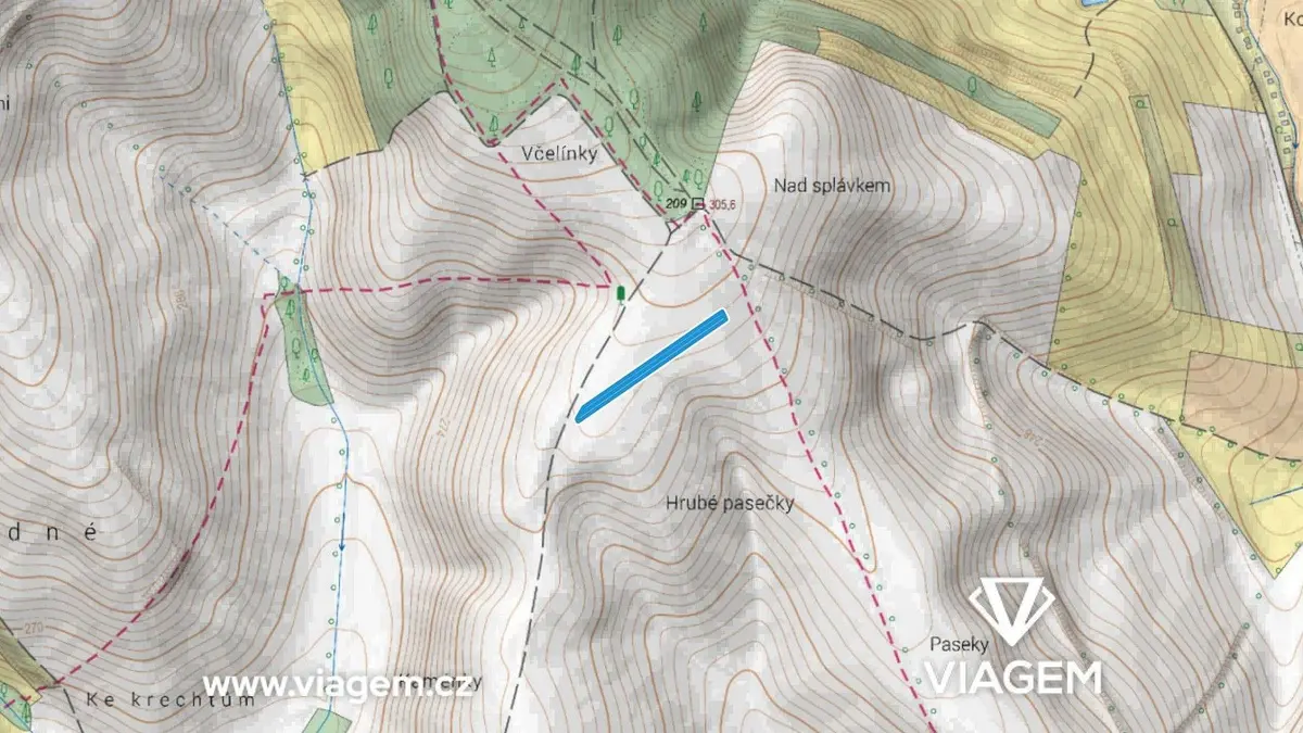 Prodej pozemku 869 m², Tupesy na Moravě · Tupesy