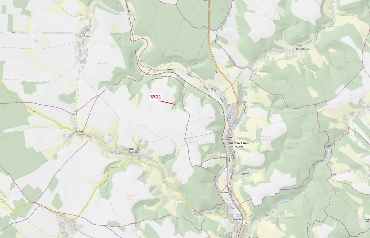 Prodej pozemku 284 m², Bělá nad Svitavou