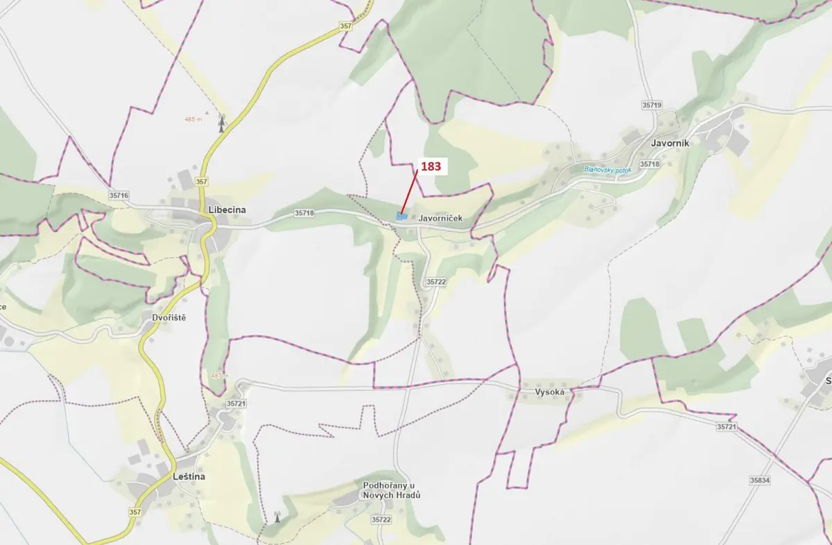 Prodej pozemku 2475 m², Javorníček · Libecina