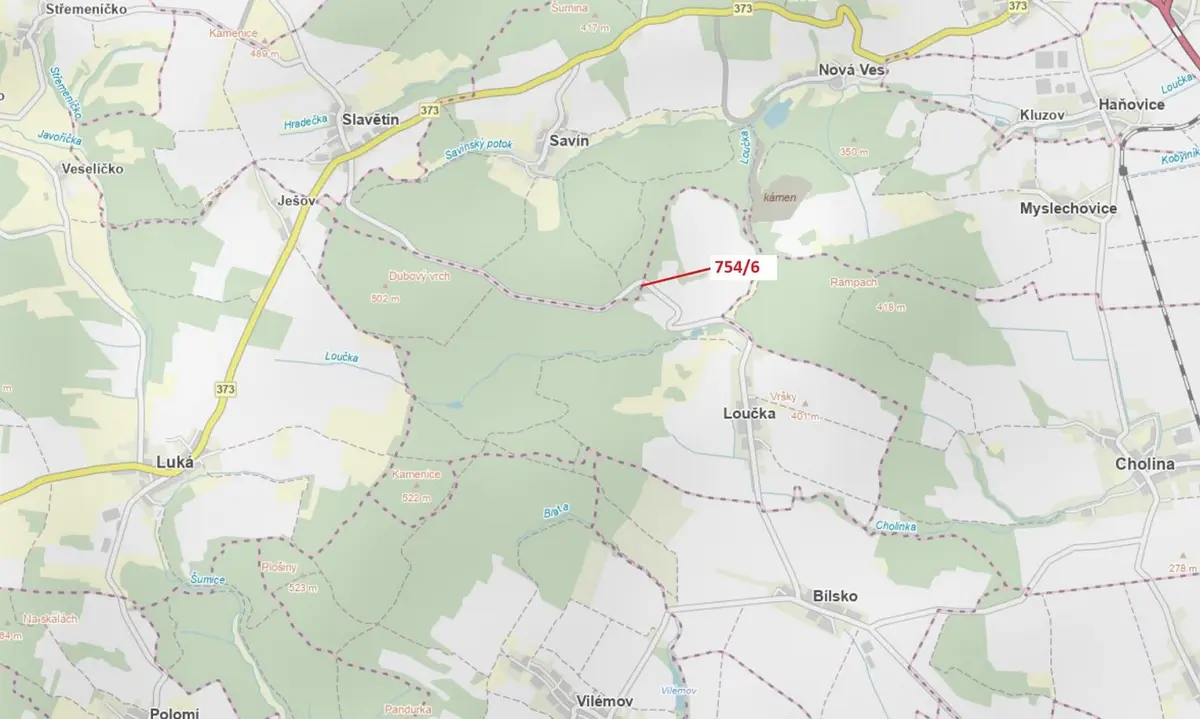 Prodej pozemku 294 m², Loučka u Bílska · Loučka