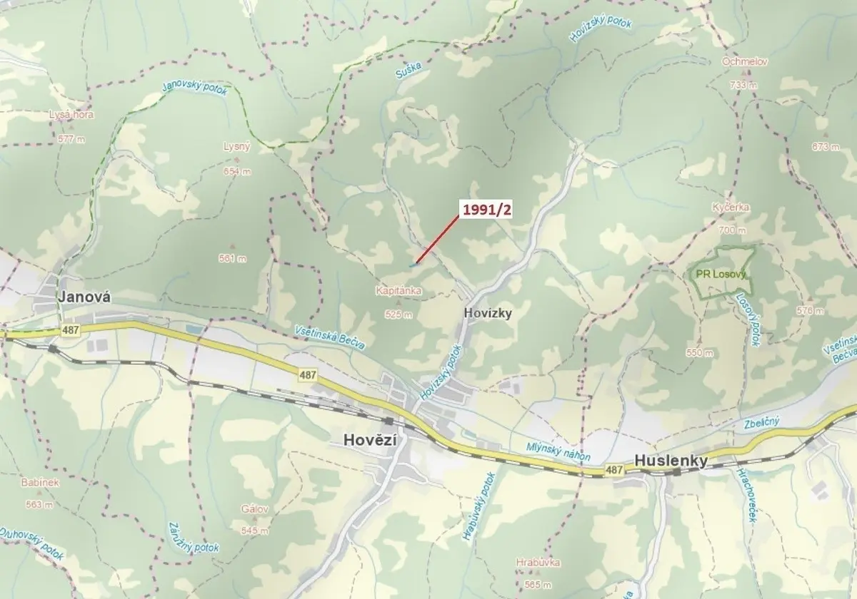 Prodej pozemku 933 m², Hovězí