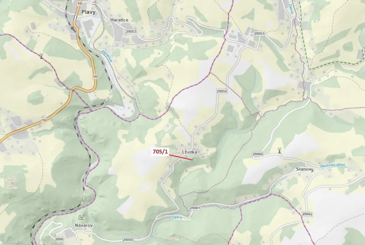 Prodej pozemku 438 m², Lhotka u Zlaté Olešnice · Zlatá Olešnice