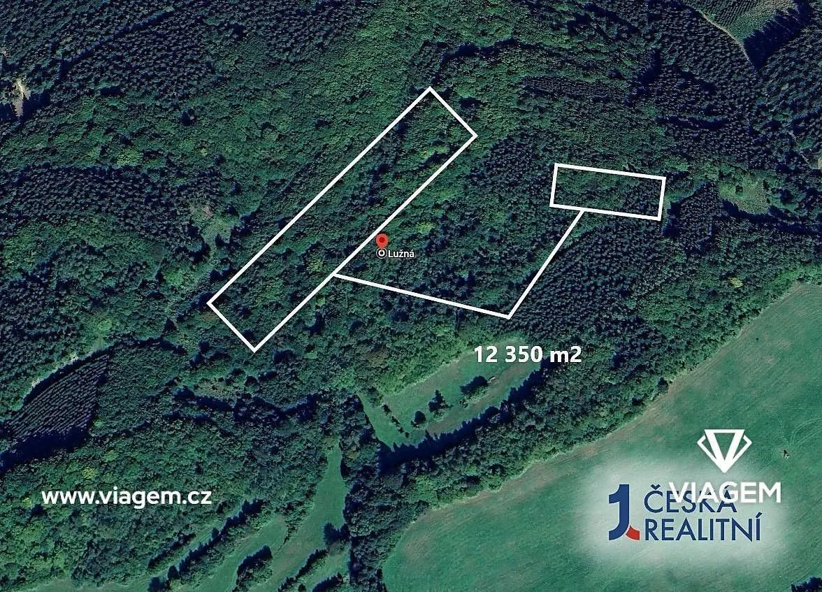 Prodej pozemku 3087 m², Lužná u Vsetína · Lužná