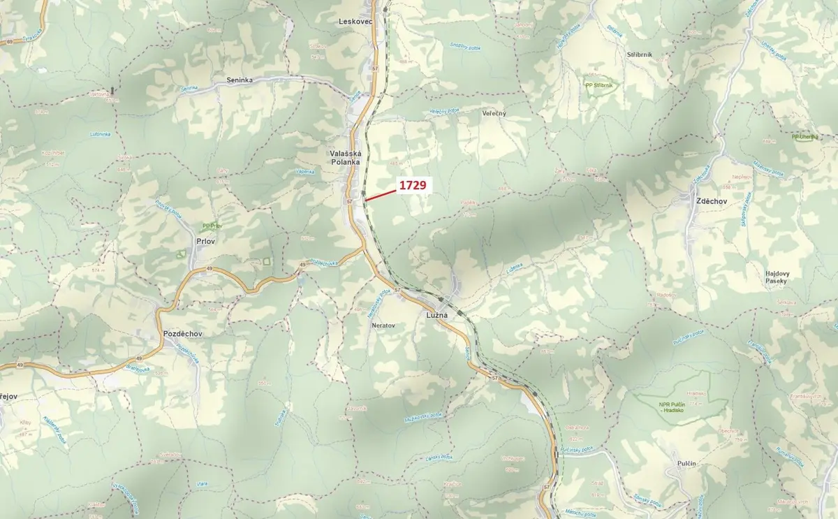 Prodej pozemku 1112 m², Valašská Polanka