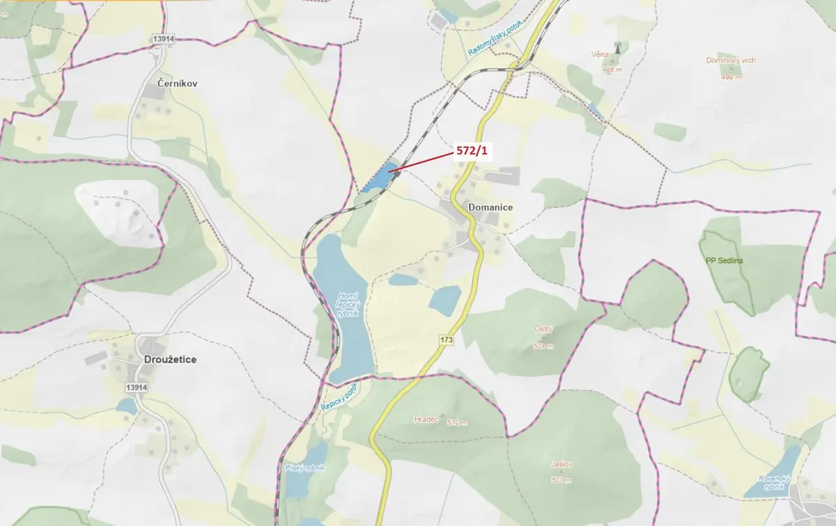 Prodej pozemku 13245 m², Domanice · Radomyšl