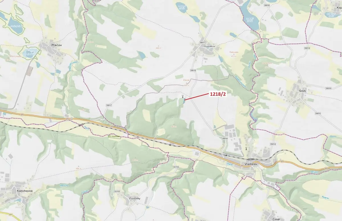 Prodej pozemku 1414 m², Vladislav