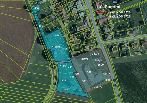 Prodej pozemku 8005 m², Podomí