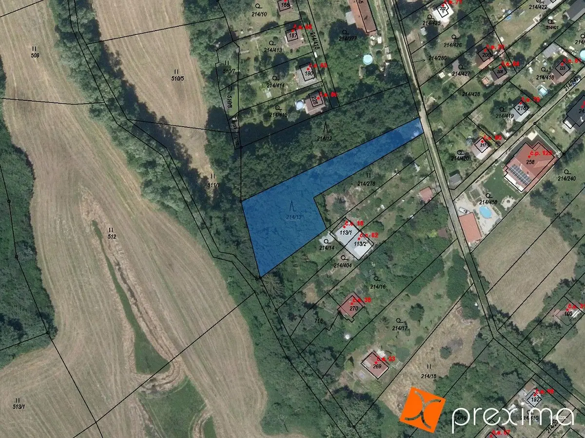 Prodej pozemku 197 m², Prostějovičky