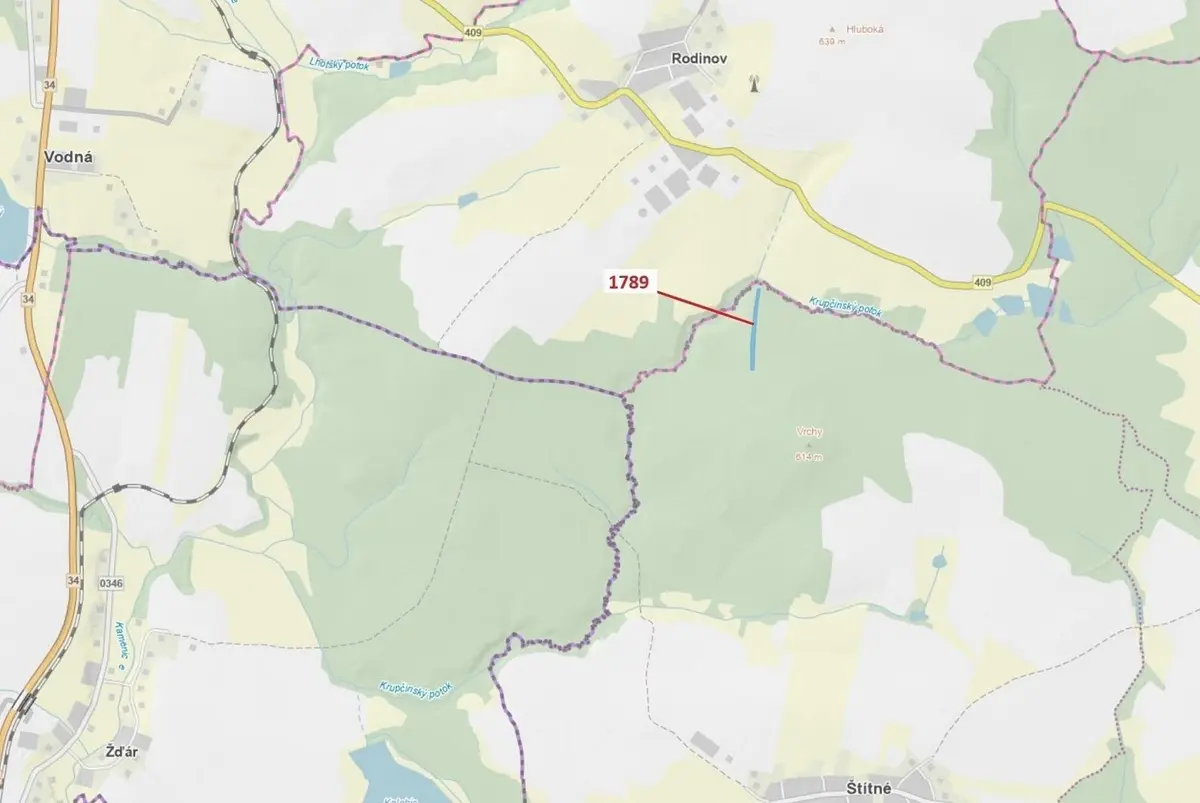 Prodej pozemku 5036 m², Štítné · Žirovnice