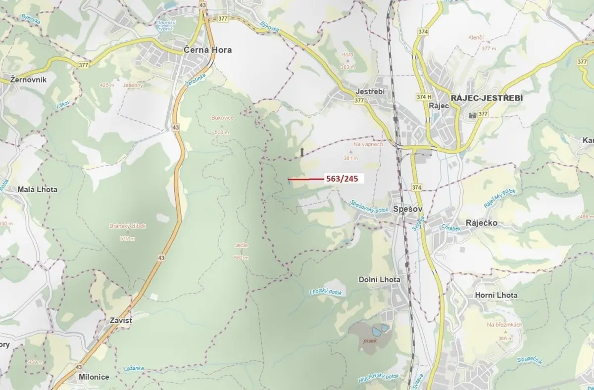 Prodej pozemku 1009 m², Spešov