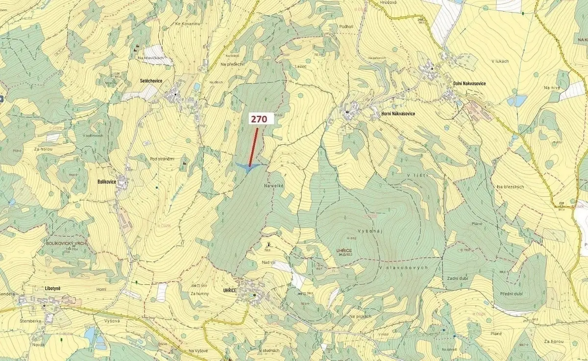 Prodej pozemku 4502 m², Setěchovice · Zálezly