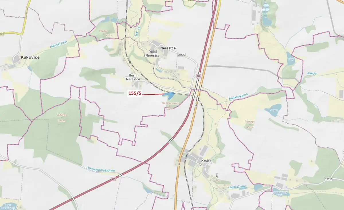 Prodej pozemku 11172 m², Horní Nerestce · Nerestce