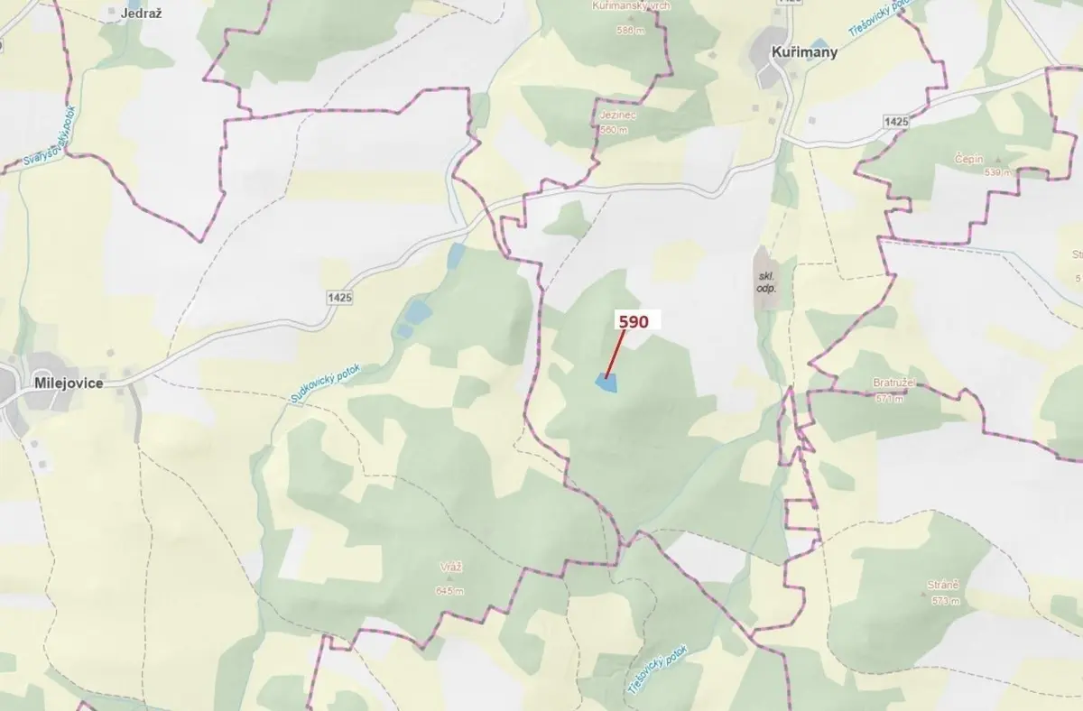 Prodej pozemku 4807 m², Kuřimany