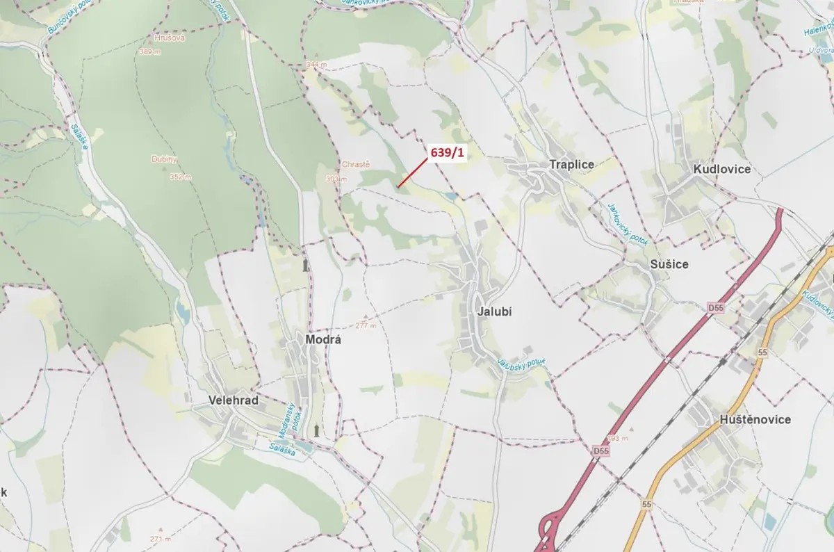 Prodej pozemku 453 m², Jalubí