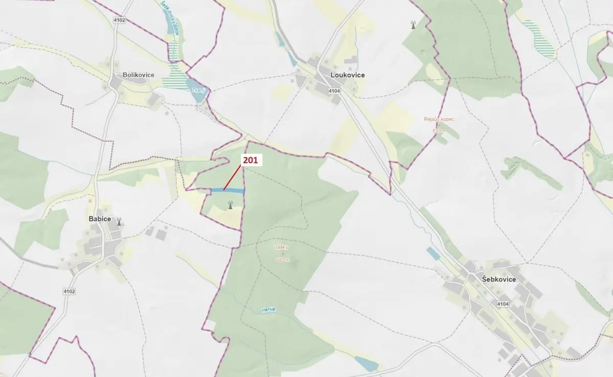 Prodej pozemku 7796 m², Loukovice