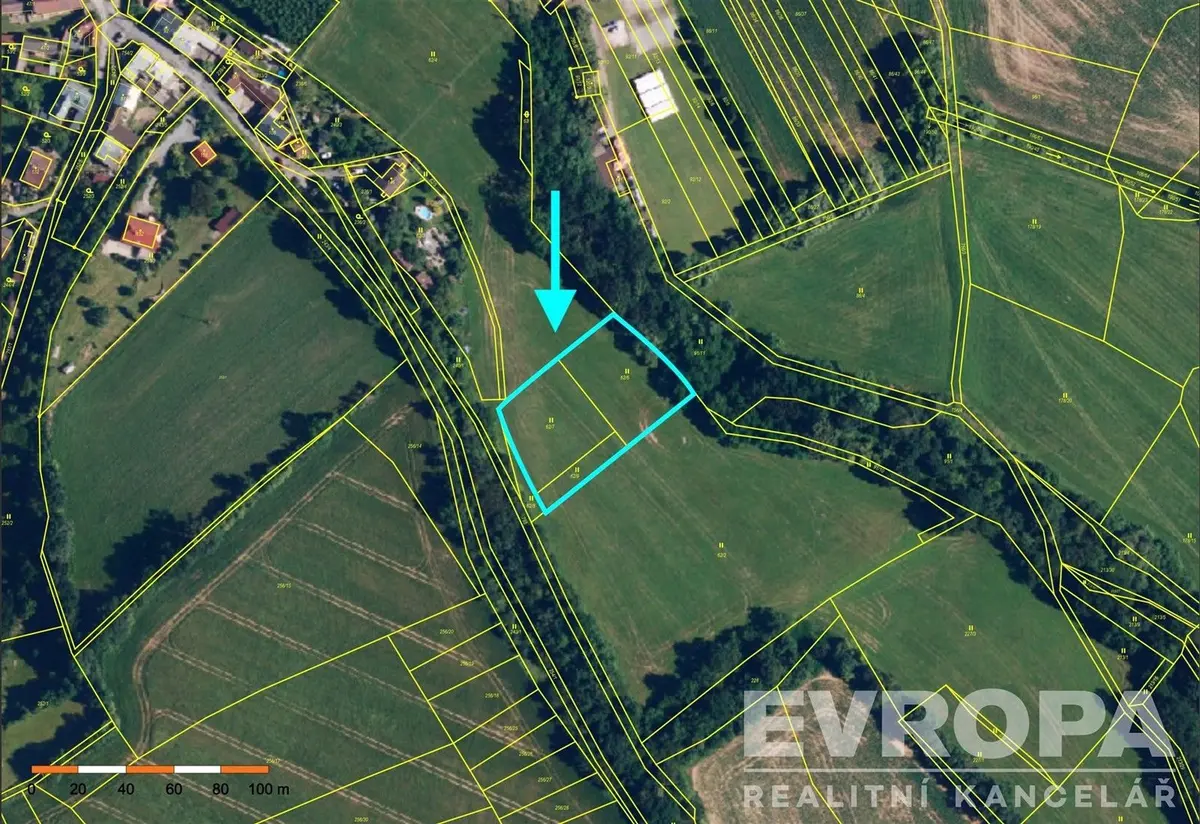 Prodej pozemku 3582 m², Řimice · Bílá Lhota