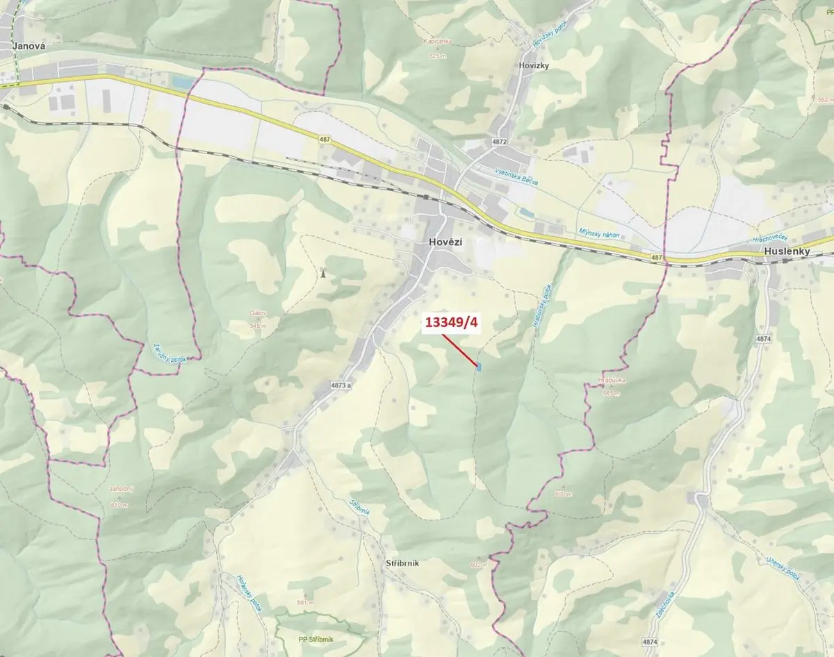 Prodej pozemku 1222 m², Hovězí