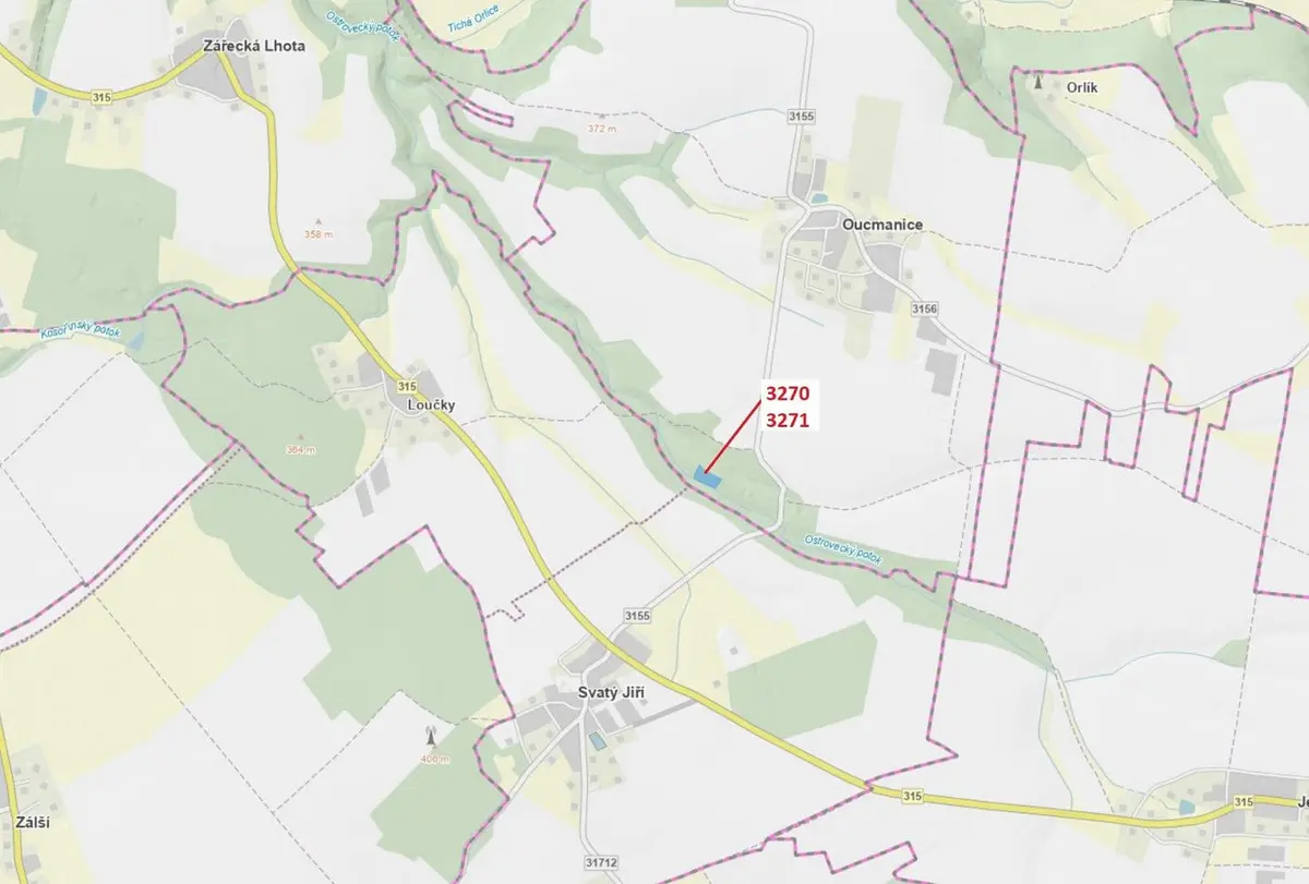 Prodej pozemku 5003 m², Oucmanice
