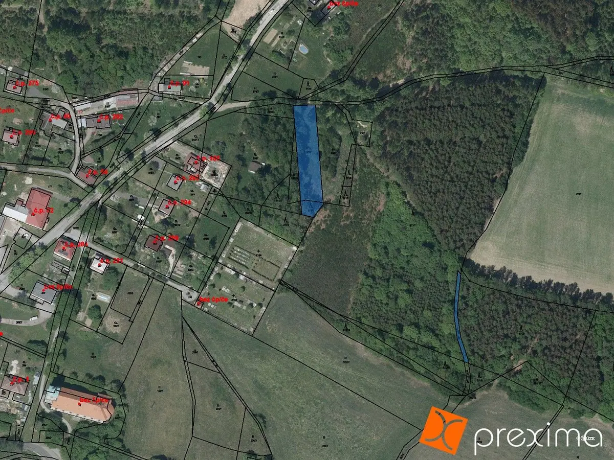 Prodej pozemku 2087 m², Horní Brusnice