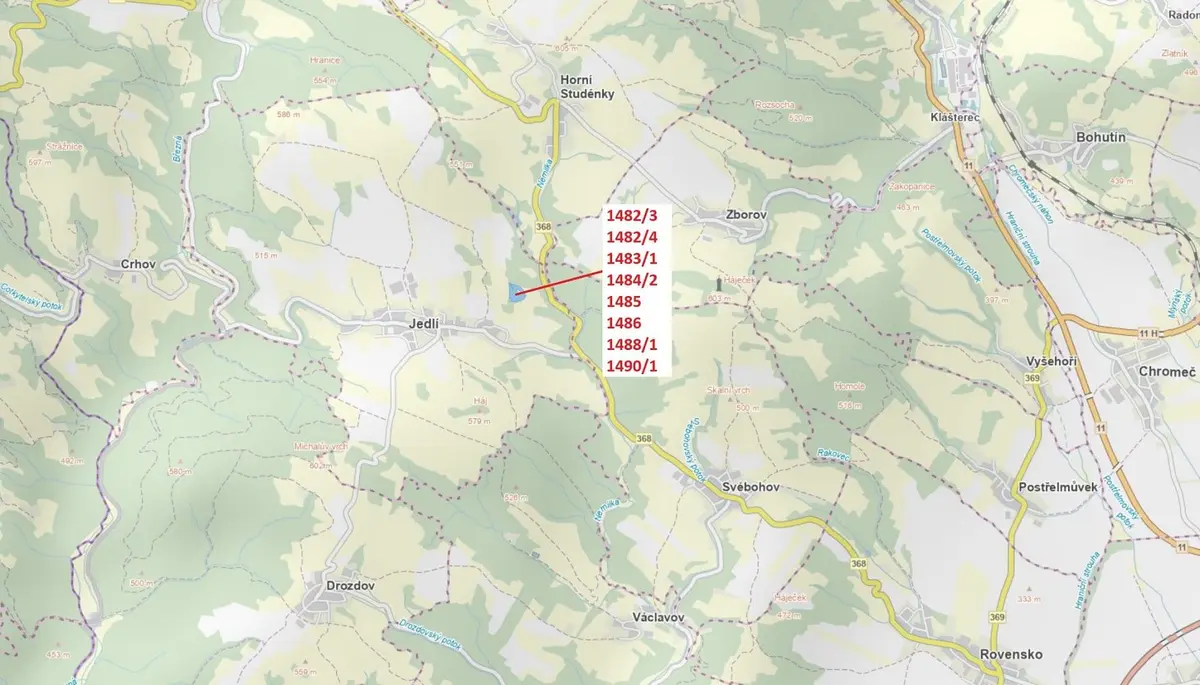Prodej pozemku 22765 m², Jedlí